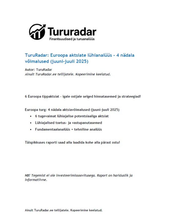 Euroopa aktsiaturu analüüsi esikaas