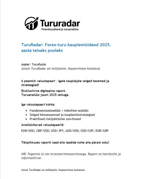Forex-turu kauplemisideede raporti esikaas.