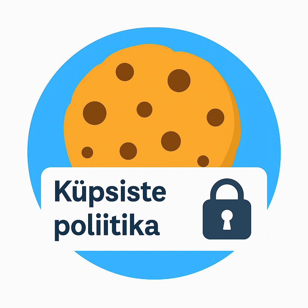 Graafiline küpsisekujutis, mis illustreerib veebisaidi küpsiste kasutamist privaatsuspoliitikas.