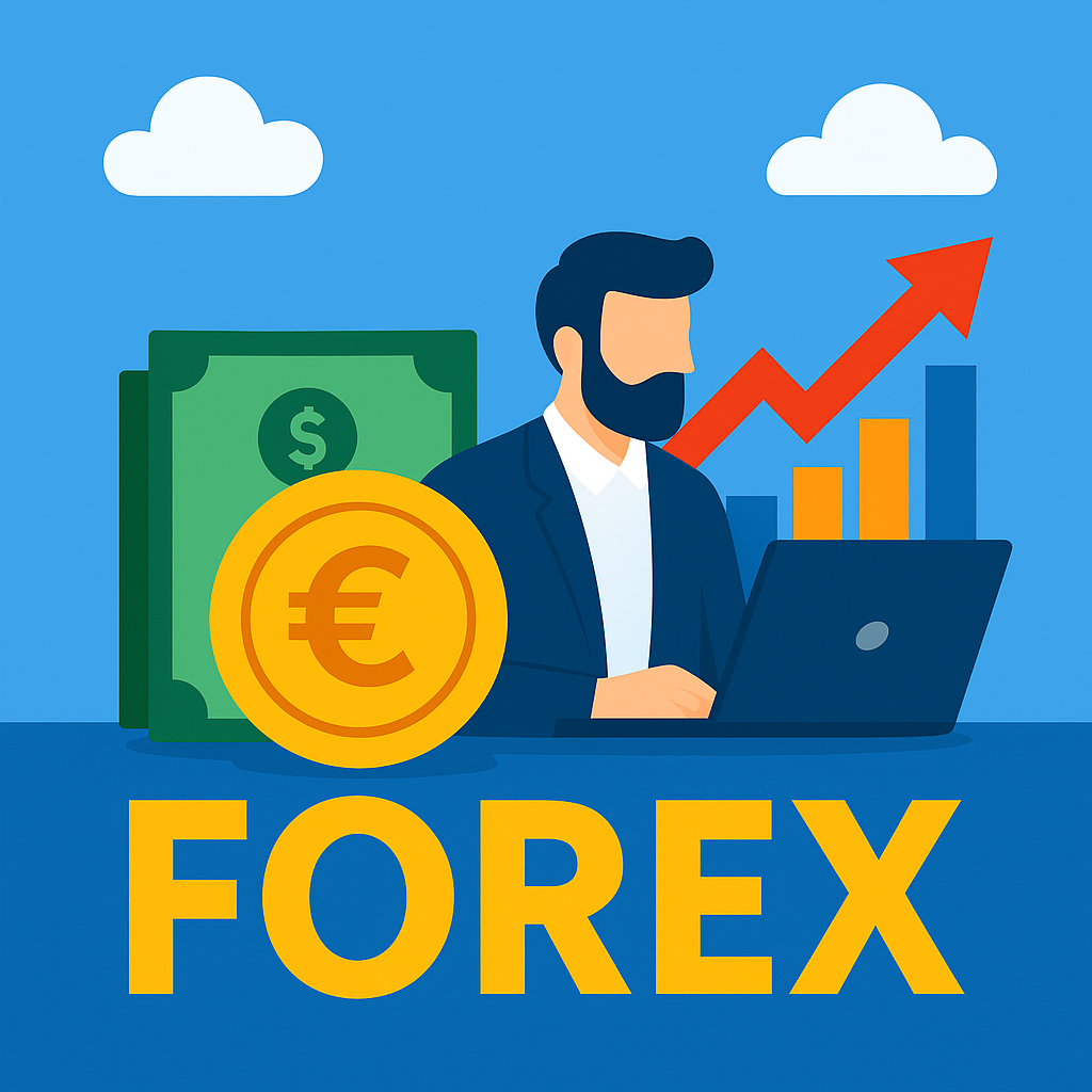 Illustratsioon globaalsetest valuutakurssidest ja maailmakaardist – sümboliseerib forex kauplemist